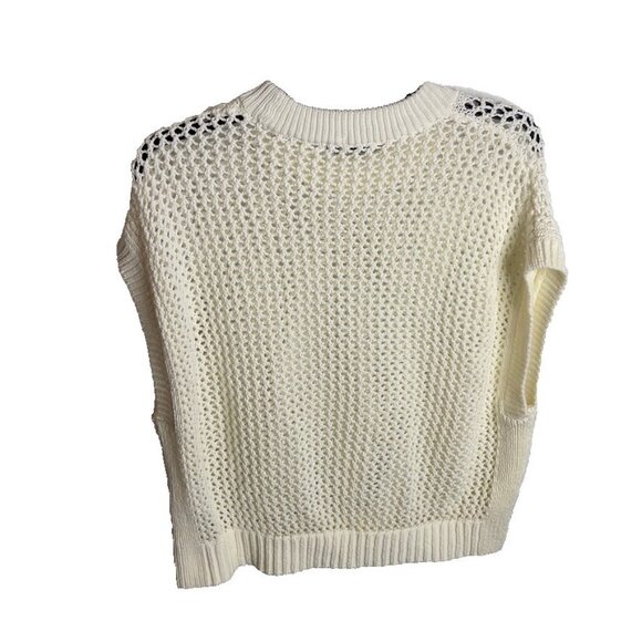 Madewell $72 Womens Open Stitch Sweater Tee Ivory Size L NO982 - Picture 5 of 5